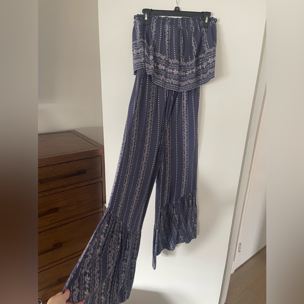 Japna brand Boho Strapless Jumpsuit with tube top underlay.